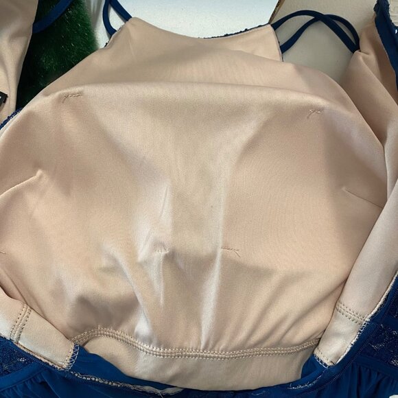 NightWay Maxi Dress Size 6 Gown Blue Lace Sequins Fit & Flare  Formal Party - Picture 11 of 12